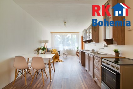Prodej bytu 2+kk v Českém Brodě, 48 m2 + komora 1,4 m2 - obývací pokoj s kuchyňským koutem